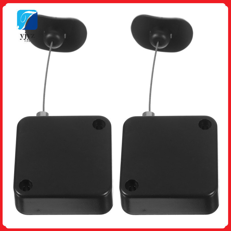 📦 2 Pcs 1m สีดำ รีเทรคทีฟ สายลวดเหล็ก รีโมทคอนโทรล ล็อคนิรภัย ฝาครอบโค้ง หัวเข็มขัด สำหรับ DVD TV เด