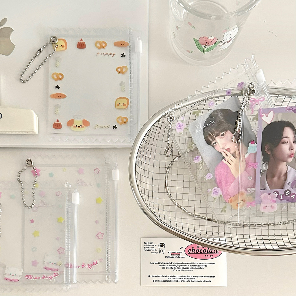 การ์ตูนน่ารัก 10 ซม.ผู้ถือบัตรขนาดเล็ก pvc โปร่งใสซิป Candy กระเป๋าปวดบาร์กระเป๋าจี้ Gumei Badge