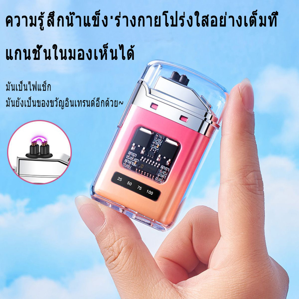 ไฟแช็คไฟฟ้า ไฟแช็ค ไฟฉายแรงสูงในตัว ชาร์จ USB กันน้ำ กันลม ป้องกันการตกYype-C LEDจอแสดงผลแบตเตอรี่ - รูปที่ 3