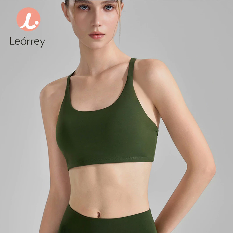 Leorrey เสื้อครอปวิ่งฟิตเนส ยืดหยุ่นสูง มีแผ่นรอง thumbnail 5