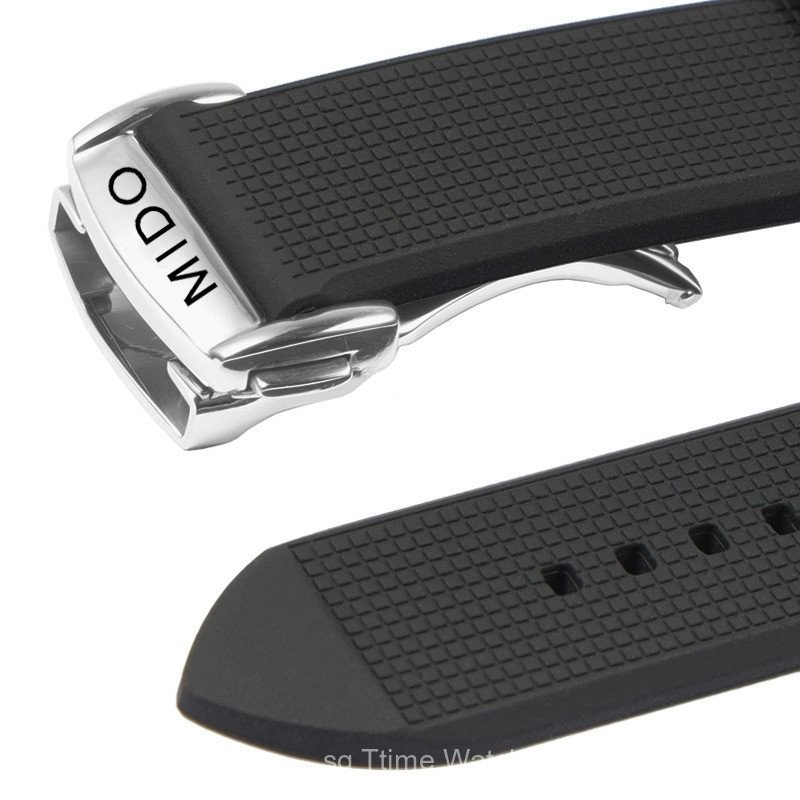 18 มม.20 มม.22 มม.24 มม.สายนาฬิกาซิลิโคนอ่อนนุ่มสําหรับ MIDO Ocean Star/Commander/Baroncelli - เปลี่