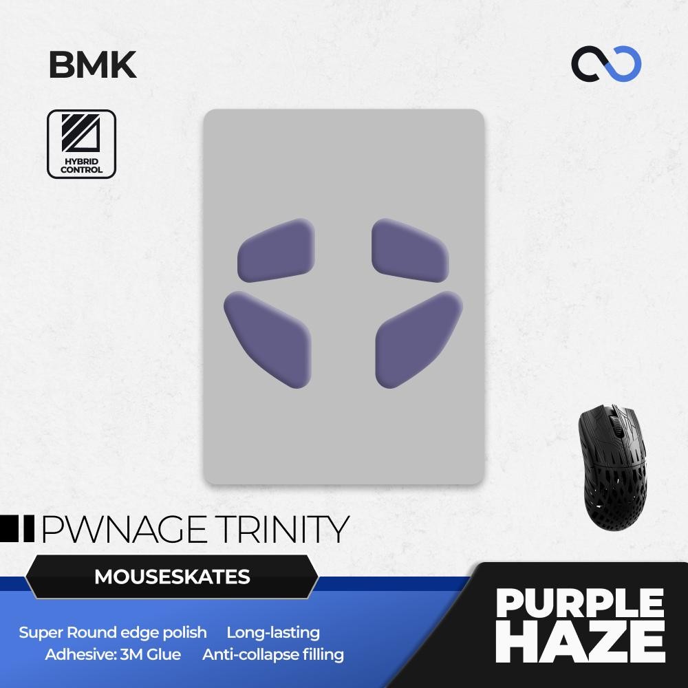 BMK Purple Haze Pro PWNAGE Trinity CF Mouse Feet / Mouse Skate PTFE Obsidian Air Clone (Hybrid-Contr