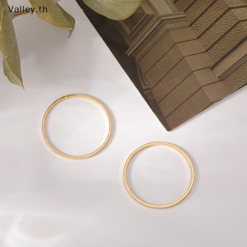 [Valley] 2 ชิ้นคลาสสิก Simple Dainty Smooth แหวนบางสำหรับผู้หญิง เครื่องประดับคุณภาพสูง พร้อมแพ็ met
