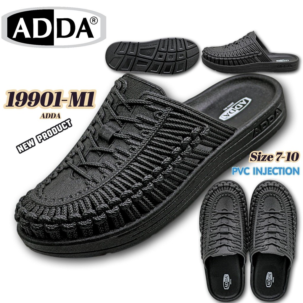 ADDA 19901 แท้! รองเท้าแตะชาย สวมลายถัก ทนน้ำ ทนแดด ฉีดขึ้นรูป ไม่ใช่กาว พร้อมส่ง!