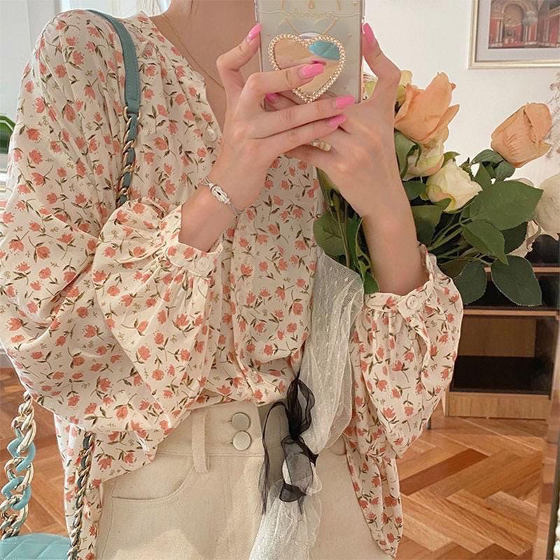 Yejin Korea Blouse Twiscone Floral Motif
