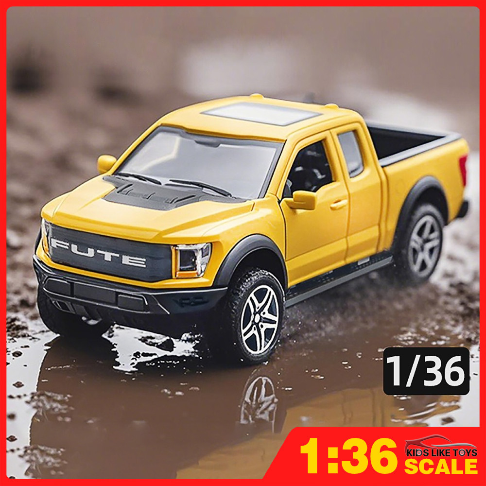 KLT 1:36 Ford Raptor F150 โมเดลรถเหล็กรถโลหะผสมของเล่นของขวัญสําหรับเด็กเด็กผู้หญิง