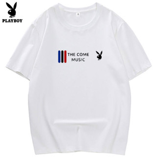 เพลย์บอย เสื้อยืดผู้ชายฤดูร้อนเวอร์ชั่นเกาหลีของหน้าอกส่วนบุ…