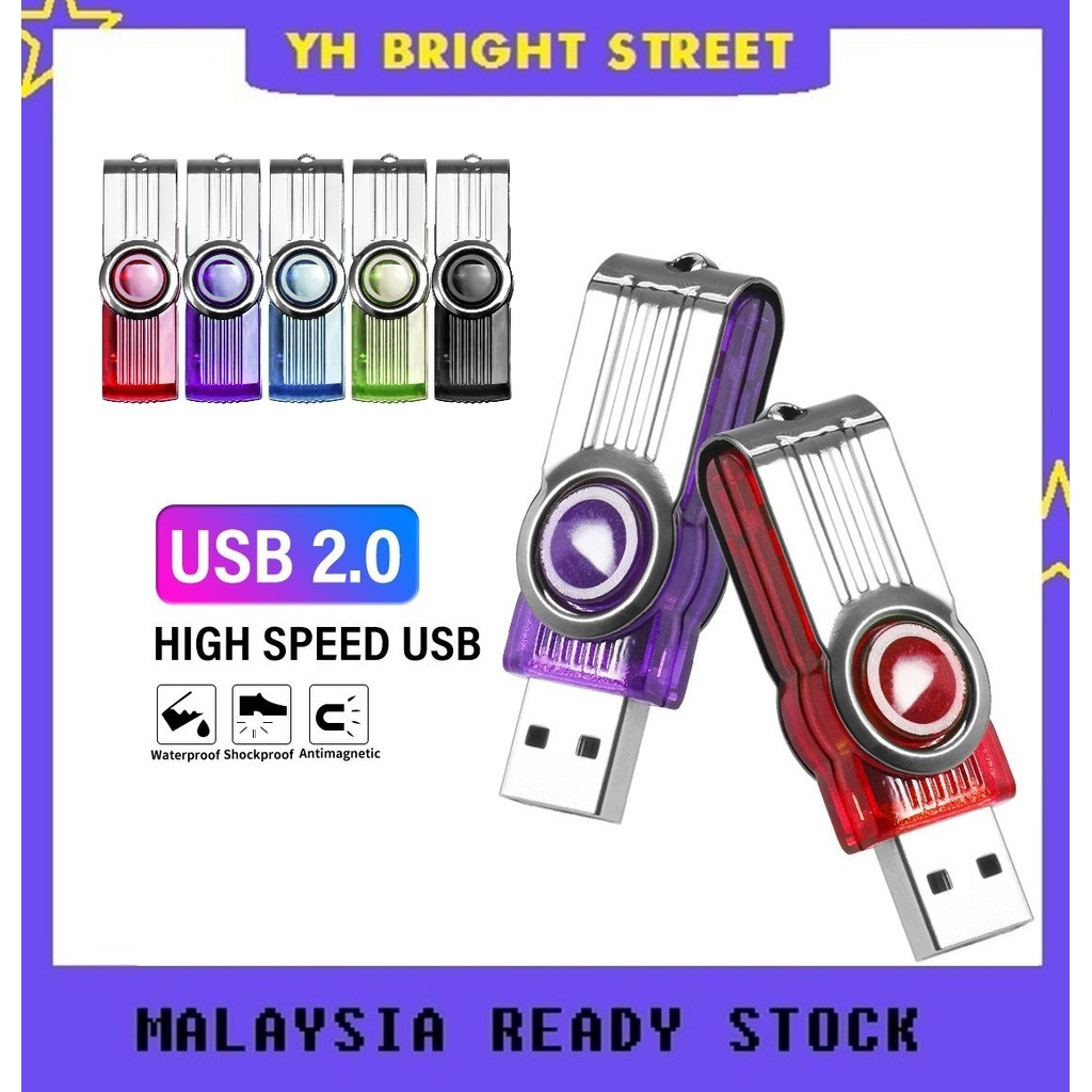 Pemacu ปากกา USB Berputar แฟลชไดรฟ์หมุนได้ USB2.0 128MB 256MB 512MB 1GB 2GB 4GB 8GB 16GB 32GB 64GB 1
