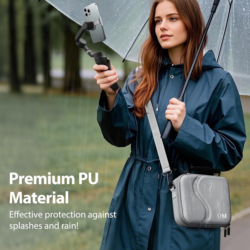 สําหรับ DJI Osmo Mobile 8 กระเป๋าสะพายแบบพกพา PU กันน้ํา DJI OM8, OM7 Universal Joint Stabilizer กระเป๋าเก็บ - รูปที่ 2