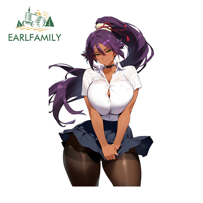 EARLFAMILY Yoruichi Shihouin Bleach สติกเกอร์รถบุคลิกภาพรถเข็น Tumbler คอมพิวเตอร์ PVC Decal Artisti