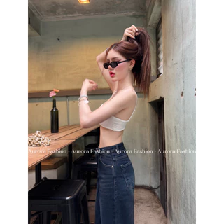Aurora🛒พร้อมส่ง🚚 (รูปถ่ายจากงานจริง) บราสายเดี่ยว มีฟองน้ำในตัว ยืดพอดีตัวสีพื้น