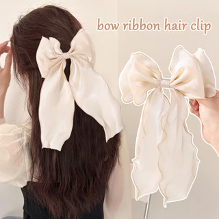 1PCS ซาตินยาวพู่โบว์ Streamer กิ๊บติดผมสําหรับผู้หญิงสาว Hairpin Barrette Headwear อุปกรณ์เสริมผม