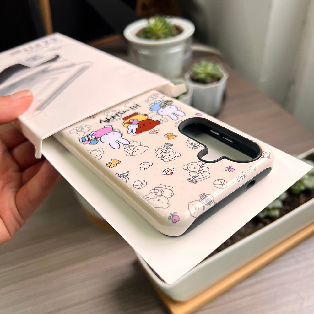 การ์ตูน MIFFY กระต่ายสองชั้นกันกระแทกเคสโทรศัพท์สําหรับ Samsung S25 Ultra S24 Ultra S24FE A56 A55 S24 + S23 Ultra S22 S21 A16 A15 Samsung Cover - รูปที่ 6