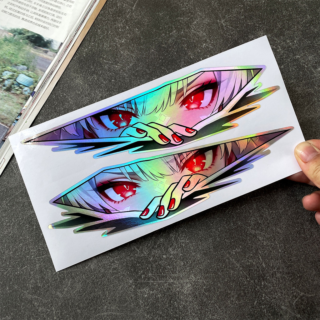 Eye Girl มอไซ สกูตเตอร์ สะท้อนแสง สติ๊กเกอร์ หมวกกันน๊อค ปีกนก ชุดสี Aerox Vespa Pcx Forza Kyt Nmax