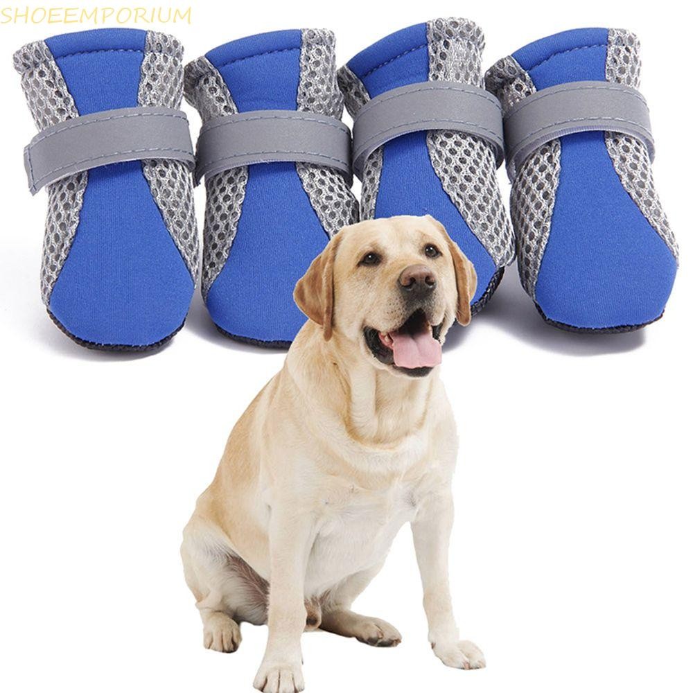 SHOEEMPORIUM รองเท้าสุนัขแบบใช้ซ้ําได้ Super Soft สําหรับสุนัขขนาดใหญ่ขนาดเล็ก Paw Protectors ร้อน Pavement ตาข่ายอุปกรณ์สัตว์เลี้ยง