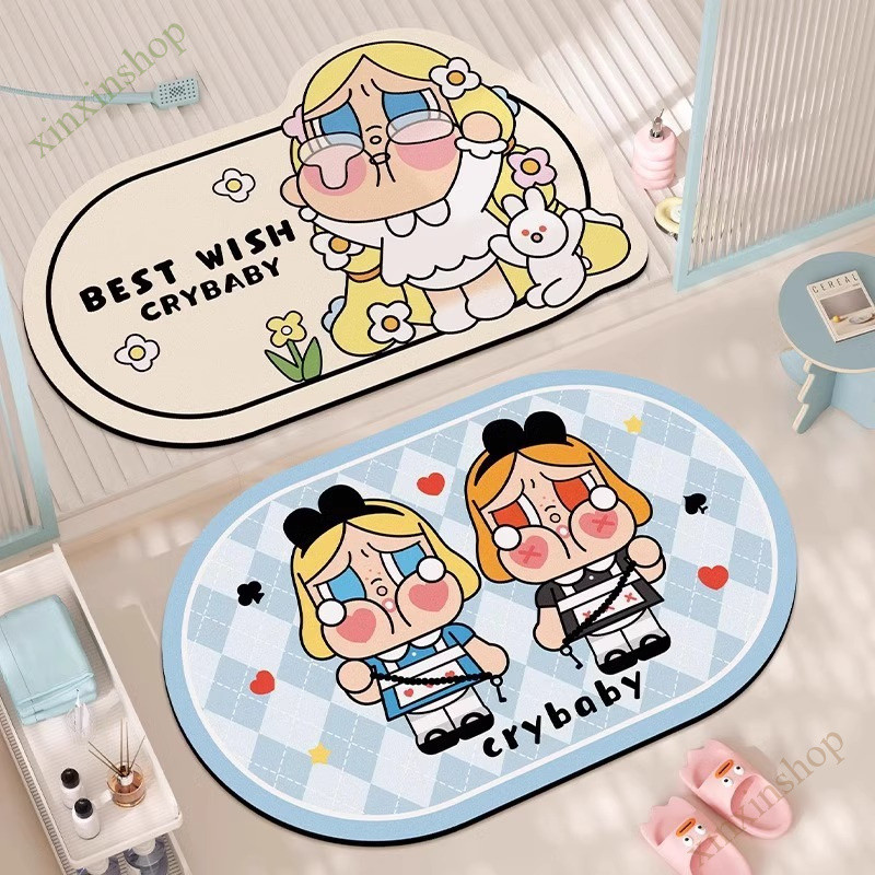 Crybaby ไดอะตอมโคลนนุ่มพรมปูพื้นกันลื่นห้องน้ําในครัวเรือนทนต่อการสึกหรอน้ํา-