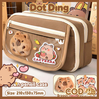 [DOTDING] Kapibara Tempat Pensil Sekolah/Kantor Kotak Pensil Multifungsi Kotak Perlengkapan Alat Tulis Free Gifts Kotak Pensil Anak Perempuan Alat Tulis Kantor Sekolah Cute Pencil Case Stationery School and Office Supplies Back to School
