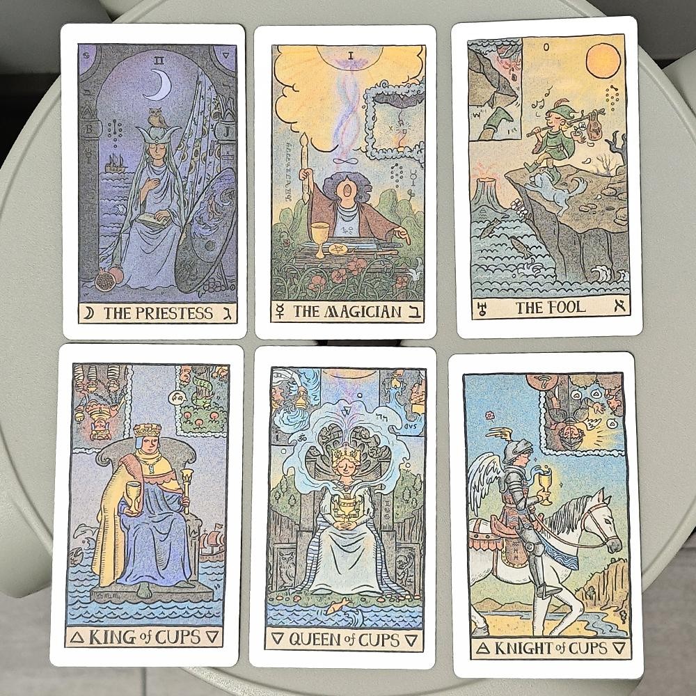 10.3*6 ซม.Aakic Eye Tarot 78 ชิ้นไพ่ทาโรต์ย้อนกลับ Pictorial Display บนแต่ละการ์ด
