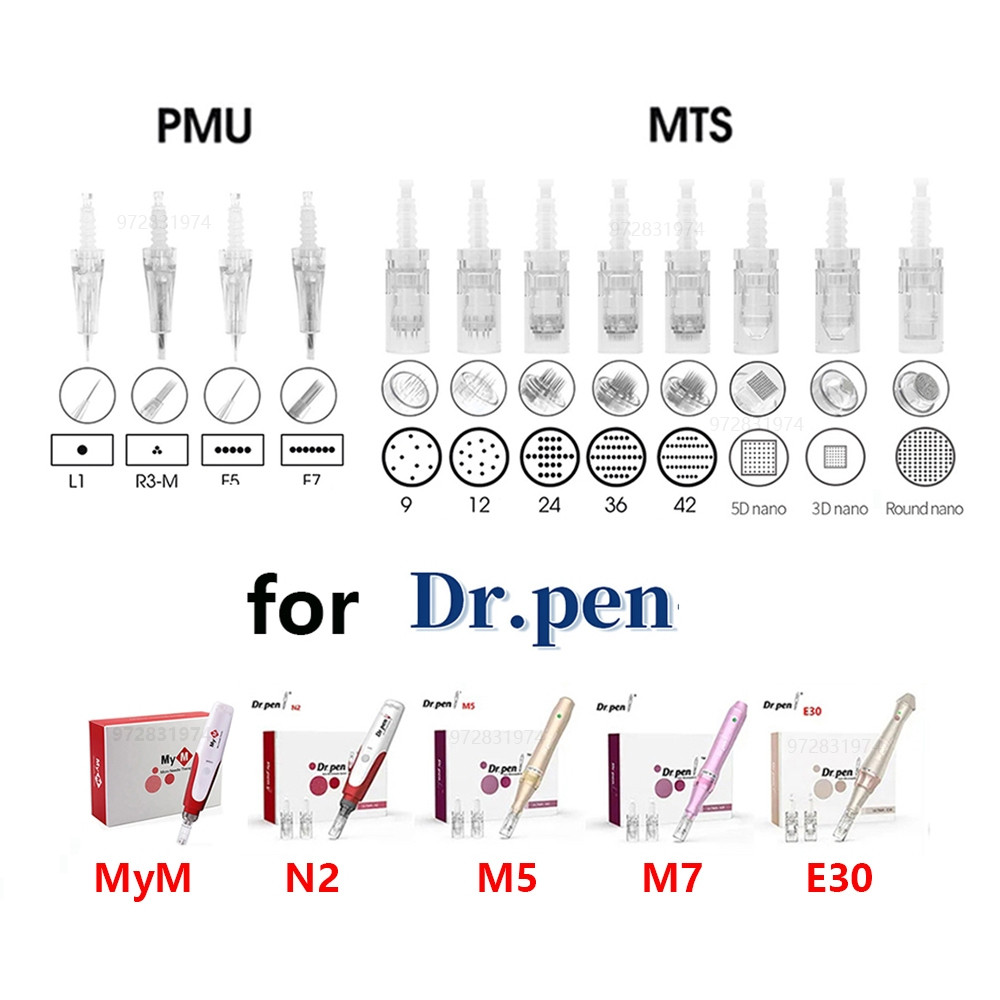 Original Dr.pen MyM / N2/ M5/ M7/ E30 เข็มตลับหมึก Dermapen เปลี่ยน Bayonet เข็มสักตลับหมึกสําหรับ MTS & PMU Skin Care Microneedleing