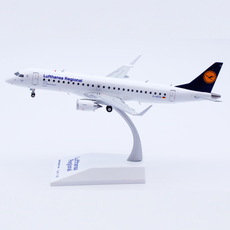 Jcwings 1: 200 เครื่องบินวัสดุโลหะผสมรุ่น Hensa Airlines ERJ-190 D-AECA
