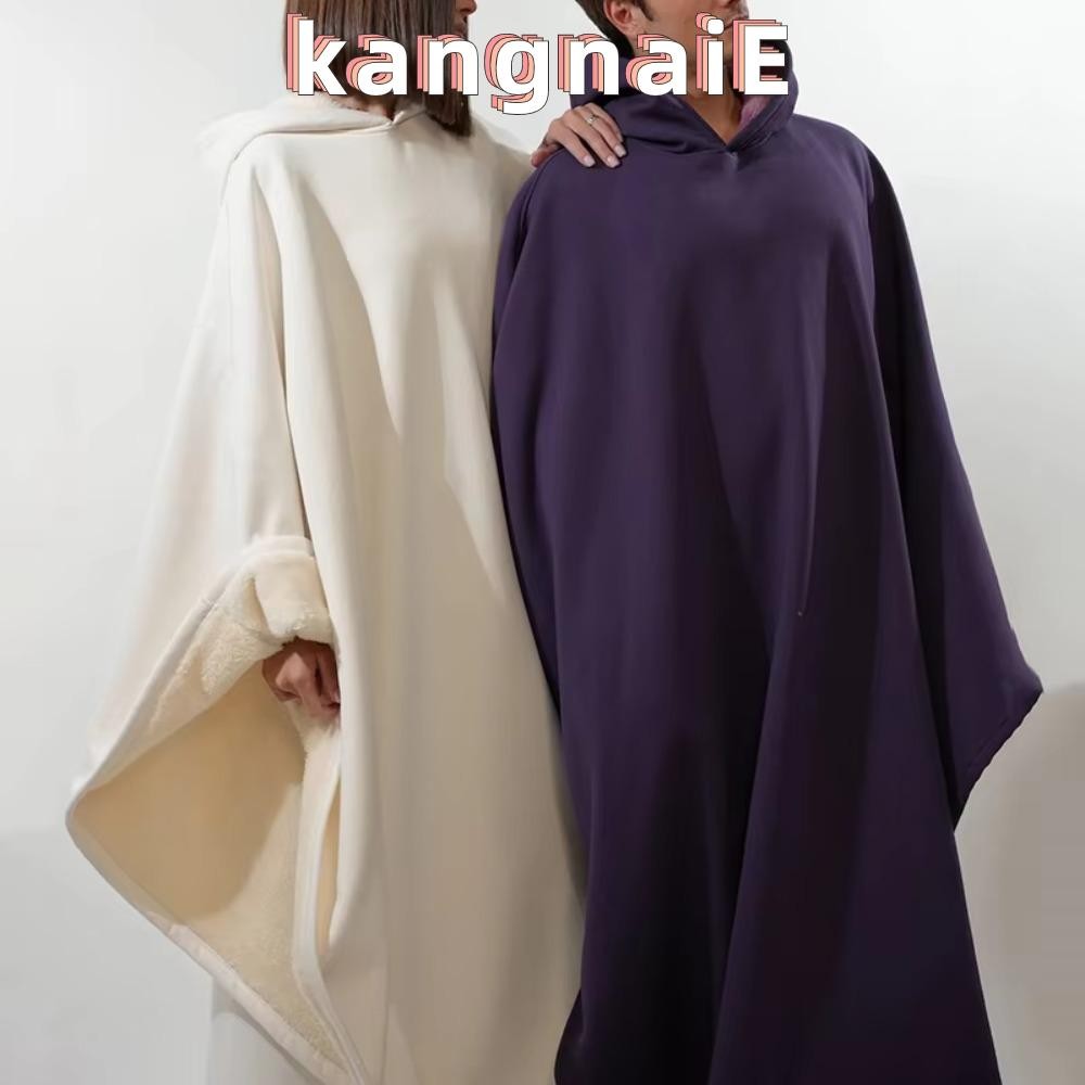 KANGNAI Indio Cloak Hoodie, Punk หลวมสีทึบ เสื้อคลุมแฟชั่นคุณภาพดี พร้อมหมวกผ้าห่ม สำหรับผู้ชาย สไตล์สบายๆ 适合秋冬季