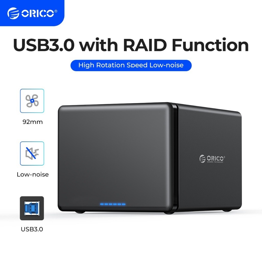 ORICO พร้อม RAID 3.5 นิ้ว TypeC HDD Enclosure อลูมิเนียม 5Gbps HDD Docking Station รองรับ 80TB Haid 