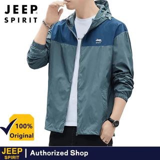 JEEP SPIRIT เสื้อผ้าป้องกันแสงแดดแห้งเร็วสําหรับผู้ชายที่คลุมด้วยผ้าป้องกันรังสียูวีกลางแจ้ง