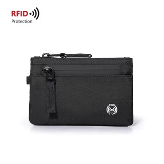 กระเป๋าสตางค์ผู้ชาย BLANKZO แบบบางหรูหรา มีระบบป้องกันการโจรกรรมด้วย RFID และซิป ทำจากวัสดุไนลอน สบายเมื่อใช้งาน