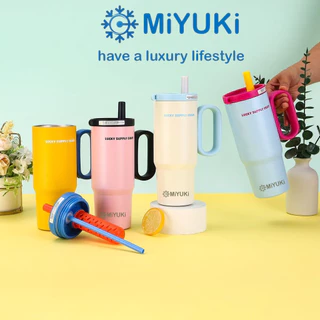 MiYUKi แก้วเก็บความเย็น ขนาดใหญ่ 750ml ถังด้านในทำจากสแตนเลส316 พร้อมหลอดดูด จัดส่งจากกรุงเทพ