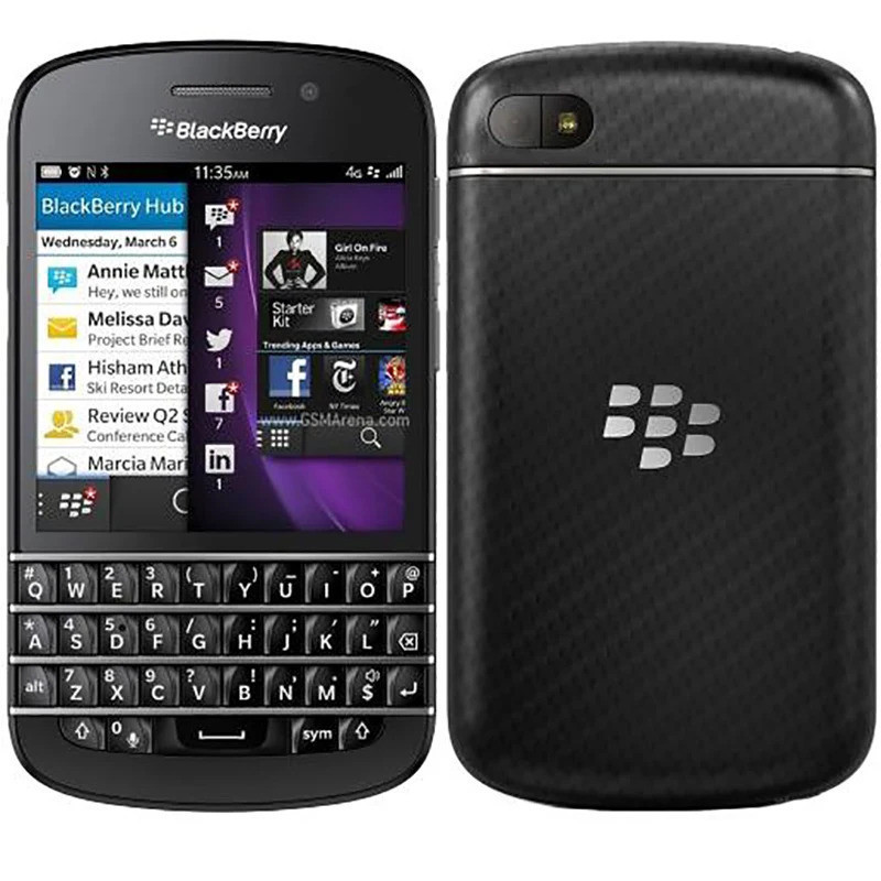 Blackberry Q10 4G โทรศัพท์มือถือ 3.1 "2GB RAM 16GB ROM 8MP QWERTY คีย์บอร์ดโทรศัพท์มือถือ Dual Core 