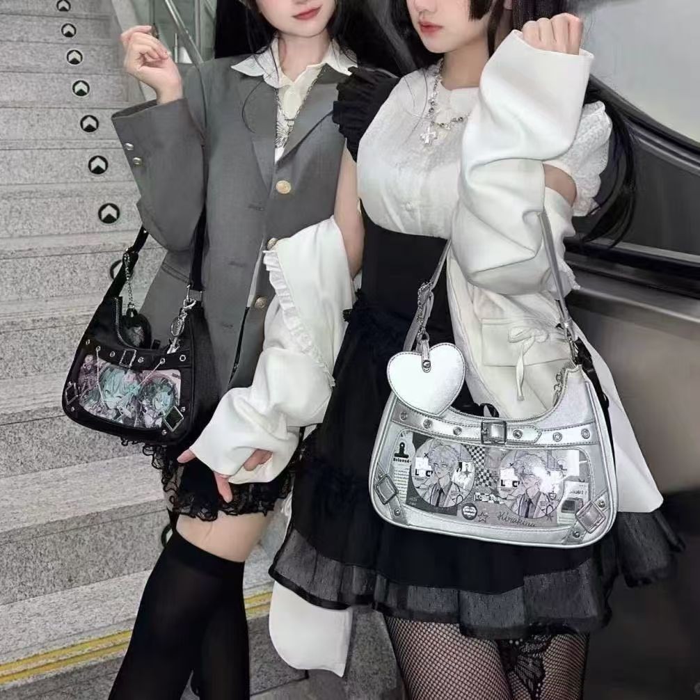 ใหม่เดิมรุ่นจํากัดสไตล์พังก์กระเป๋า มันดา แฟชั่นและประณีตอะนิเมะอุปกรณ์ต่อพ่วงทุกวันกระเป๋าสะพาย กระเป๋าสะพายข้าง