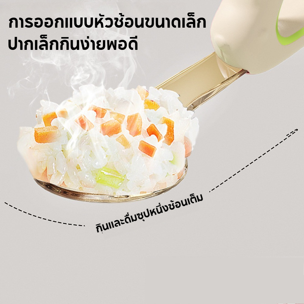 BabyMeal ชุดช้อนส้อม ด้ามจับซิลิโคนห่วงกลม ช้อนส้อมสำหรับเด็ก ฝึกทานอาหารด้วยตัวเอง ฟรีกล่องเก็บสำหรับพกพา - รูปที่ 4