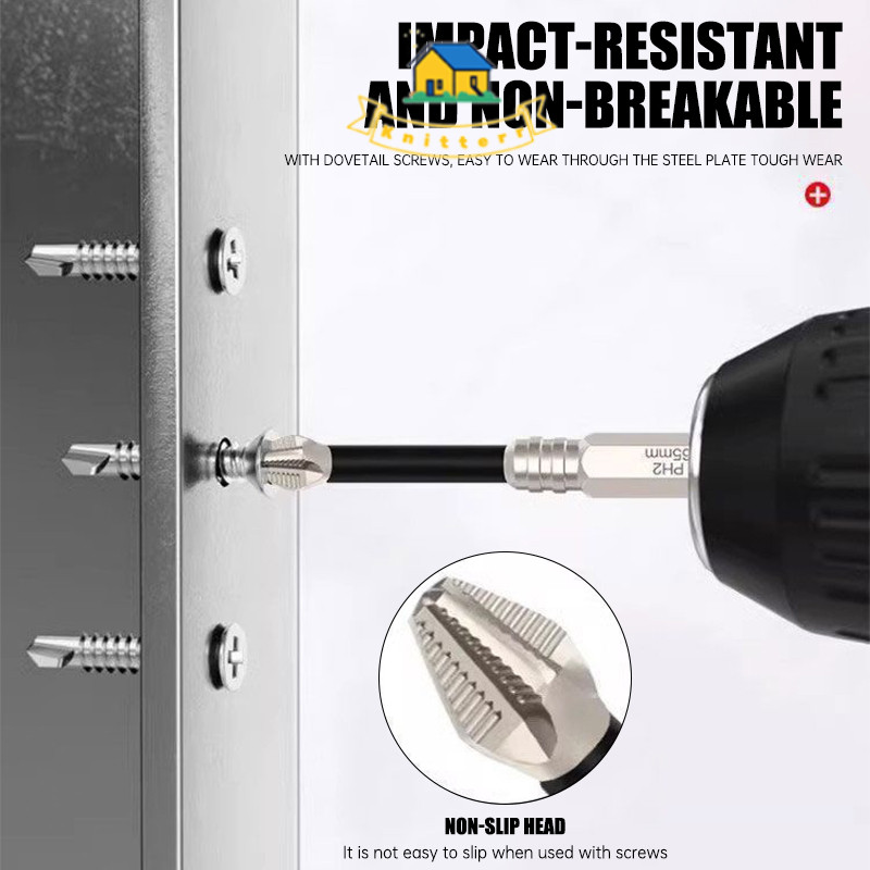 ⚡COD⚡ Knitterr ดอกไขควงปากแฉกแบบมีแรงบิดสูง ทนทานเป็นพิเศษ ร่องคู่กันลื่น ดอกไขควงแม่เหล็กทนแรงกระแทก - รูปที่ 3