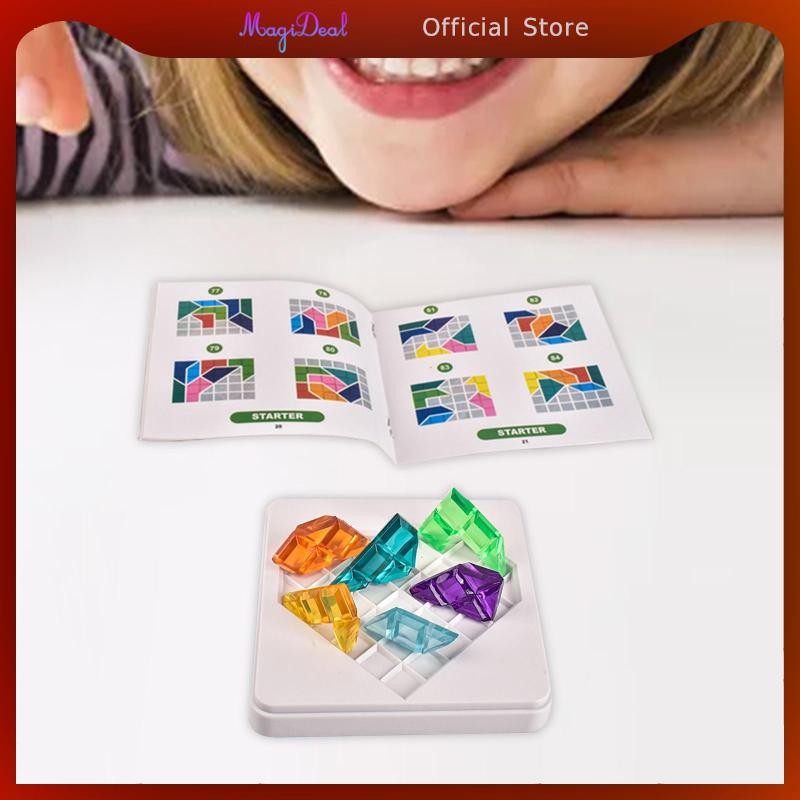 MagiDeal Travel Puzzle Game บล็อกสีสันสดใสเรขาคณิตสําหรับเด็กอายุ 8 ถึงผู้ใหญ่สมอง Teaser