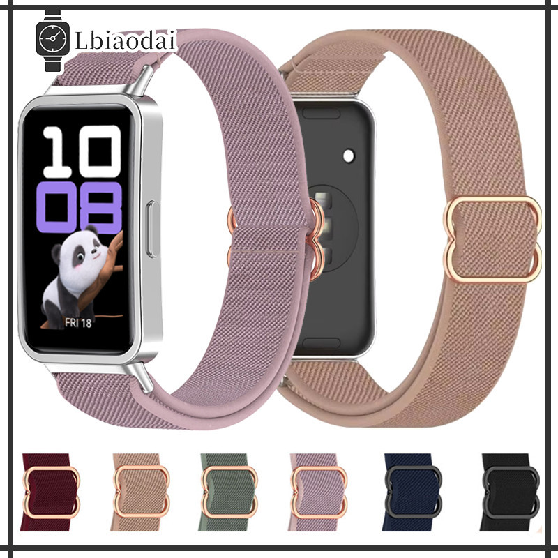 ไนลอนยืดหยุ่น for Smartwatch Huawei Band 10 9 8 NFC สายรัดข้อมือปรับได้ สายรัดข้อมือ อุปกรณ์เสริมสร้อยข้อมือ