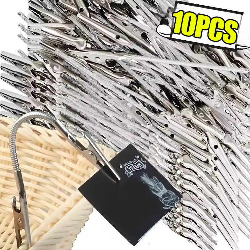 Universal Photo Memo Price Tags Display Clamp - คลิปจระเข้สองหัวโลหะทนทาน - การออกแบบท่อแบบยืดหยุ่น