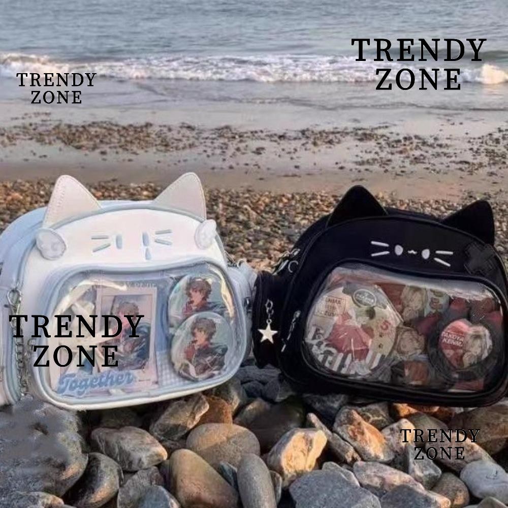 TRENDYZONE กระเป๋าสะพายข้าง, กระเป๋าใส Y2K Jk กระเป๋าสะพาย, โลลิต้าเกาหลี PU Harajuku Ita Bag Girls
