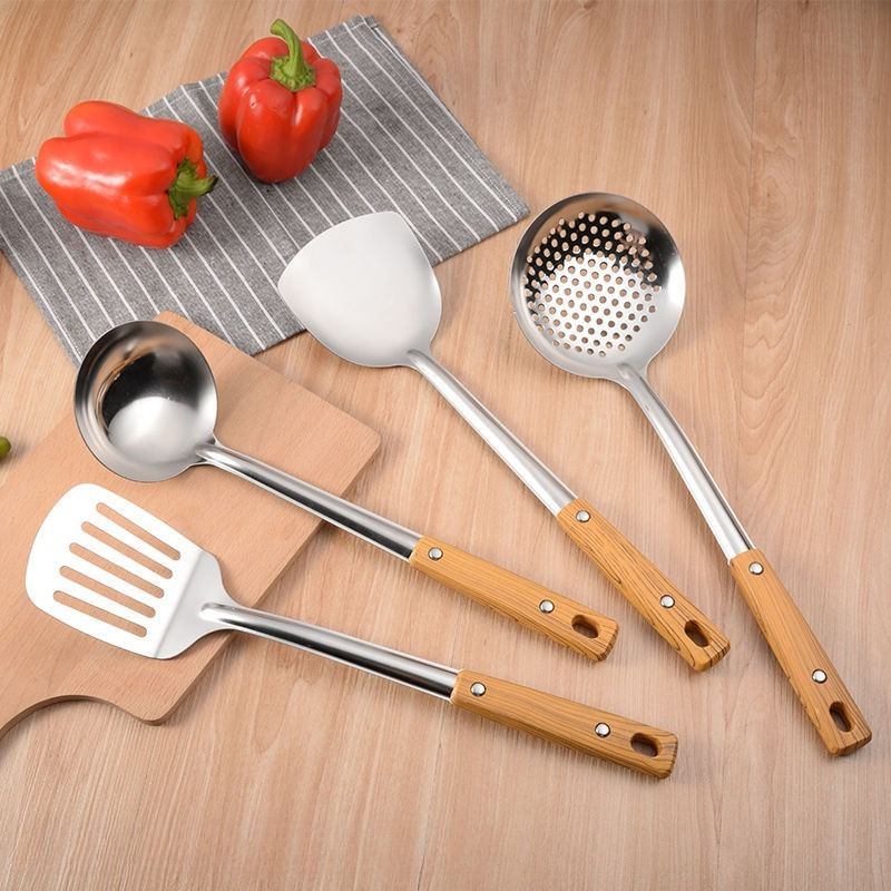 สแตนเลสหม้อ Shovel ซุปช้อนตัก กระทะผัดพลั่ว เครื่องครัว Kitchen Non Stick กระทะที่ใช้ในครัวเรือน