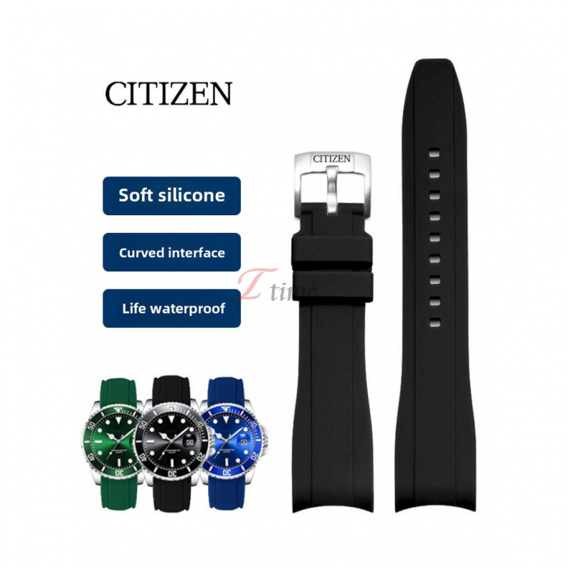 สายนาฬิกาซิลิโคนอ่อนนุ่มสำหรับ Citizen - ยางกันน้ำ, โค้งงอ, 18-22มม., หัวเข็มขัดแบบพินและแบบผีเสื้อ - น้ำหนักเบาและสบายสำหรับผู้ชายและผู้หญิง