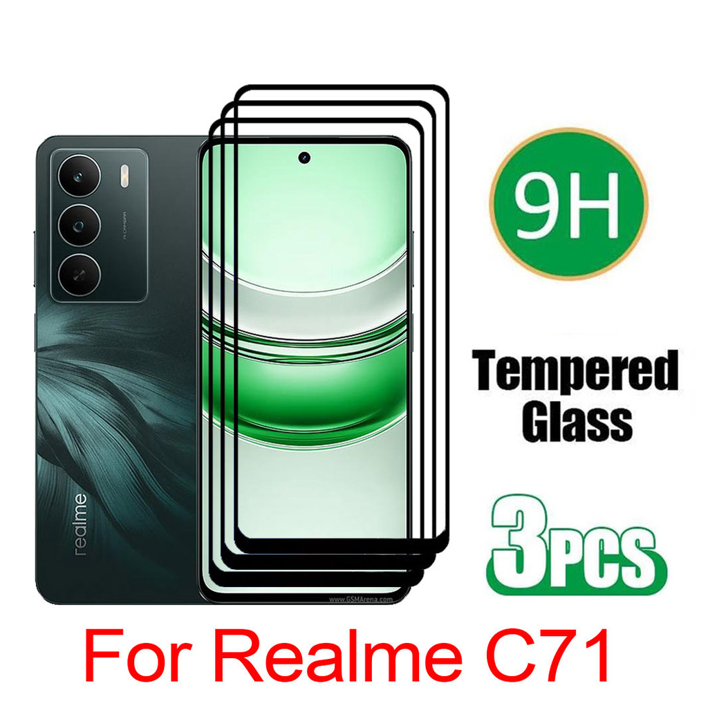 3 ชิ้นฟิล์มกระจกนิรภัยสําหรับ Realme C71 C 71 RealmeC71 4G 2025 ฝาครอบ Gobal ป้องกันหน้าจอฟิล์มแก้วด