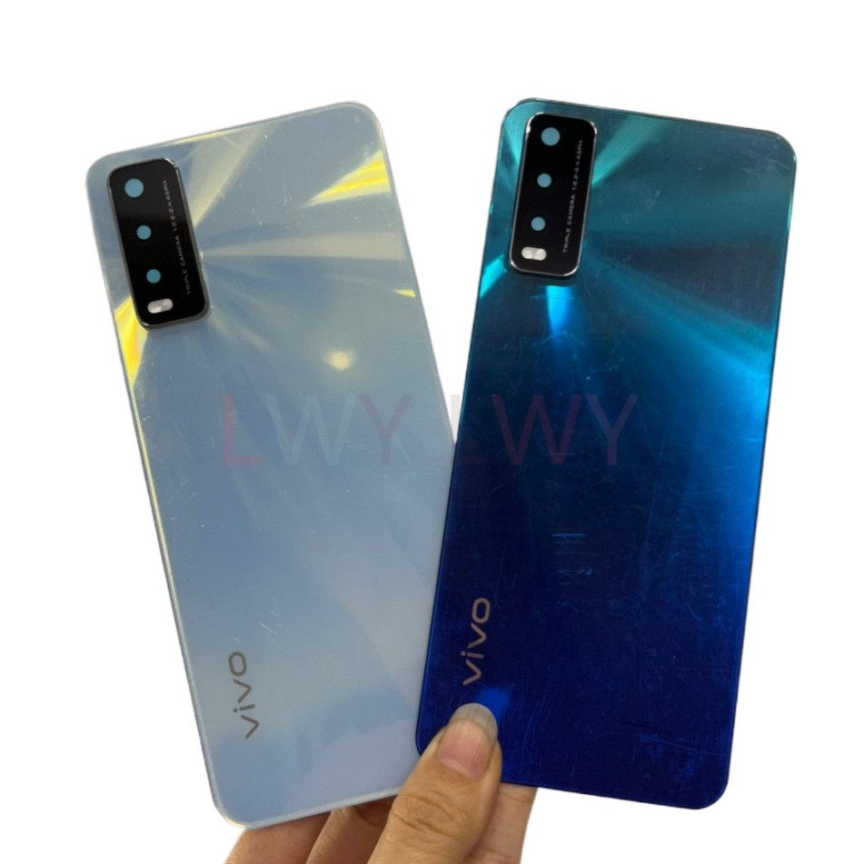 ฝาหลังสําหรับ Vivo Y20 Y20S Y20i ฝาครอบแบตเตอรี่ด้านหลังประตูด้านหลังฝาครอบกรณีอะไหล่ซ่อม