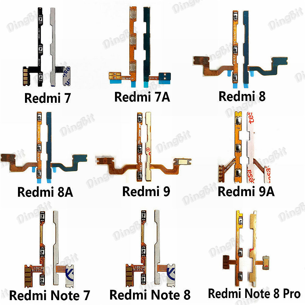 ปริมาณด้านข้างสวิทช์เปิดปิดปุ่ม Key Flex สําหรับ XiaoMi Redmi หมายเหตุ 7 8 9 Pro สําหรับ Redmi 9 9A 8 8A 7 7A