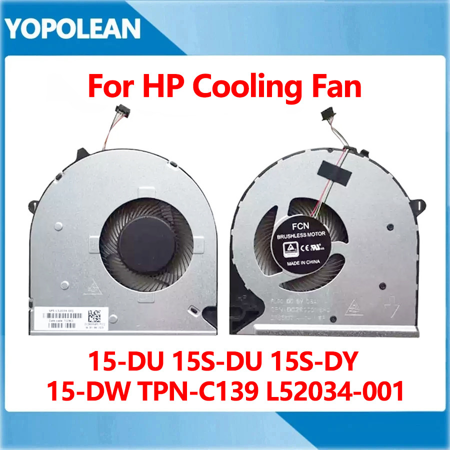พัดลมระบายความร้อนใหม่สําหรับ HP 15-DU 15S-DU 15S-DY 15-DW TPN-C139 L52034-001 Cooler