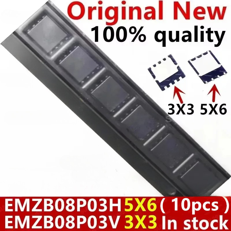 (10ชิ้น) 100% ใหม่ EMZB08P03H EMZB08P03V EMZB08P03 ZB08P03 QFN-8