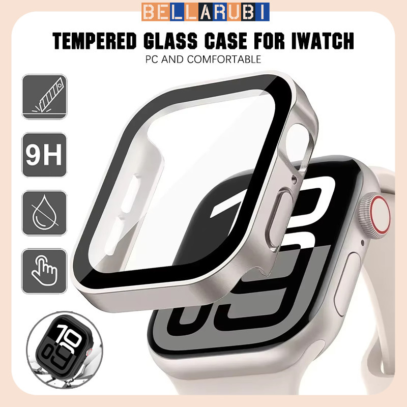 กรณีแก้วนิรภัยแข็ง PC for IWatch Apple Watch Ultra/SE 3 2 Series 11 10 9 8 7 6 5 4 3 2 49mm 46 45 41 44 40 42 38mm