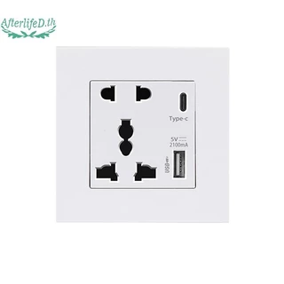 AF แหล่งจ่ายไฟ 2100MA ซ็อกเก็ต USB แผงสากล 13A UK Wall Type C อินเทอร์เฟซ A