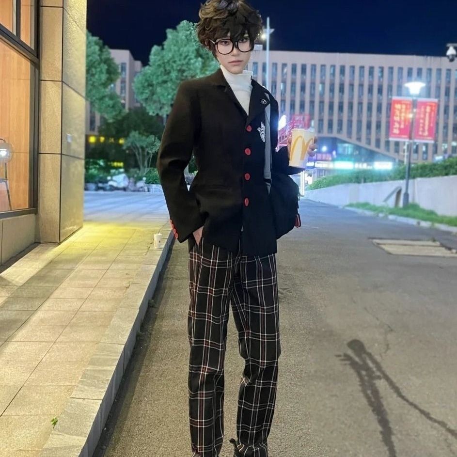 Persona 5 Cosplay Bundle - Akira Kuruzu Protagonist Daily School Uniform Outfit (Anime-Accurate Ver.