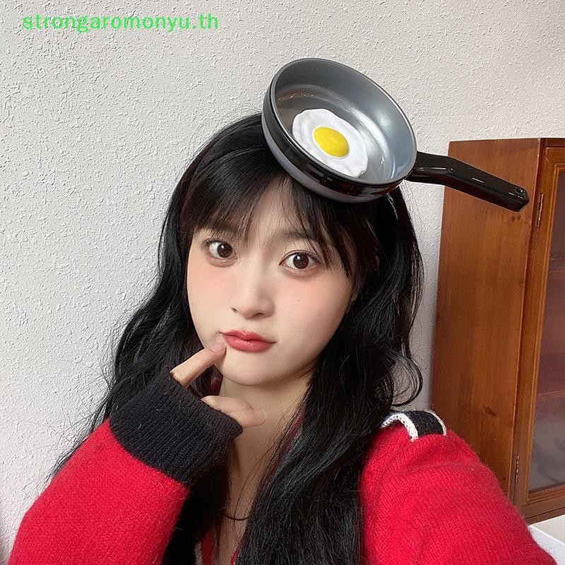 Strongaromonyu 1PC Hairband สำหรับผู้หญิงและเด็ก แบบครีเอทีฟ น่ารัก กากีวาย พร้อมแผ่นตอกไข่อุปกรณ์เสริมผม