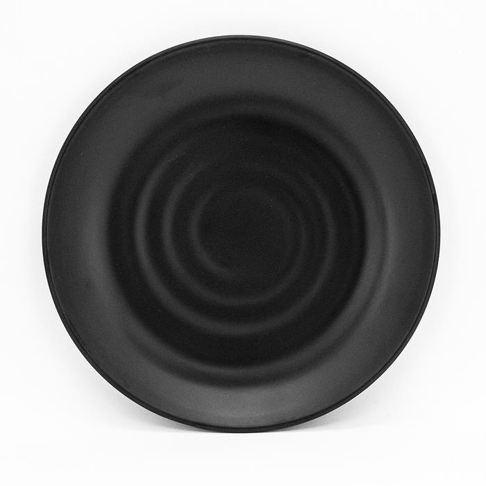 จานอาหารค่ําแบนธรรมดา Onyx 9 นิ้วเมลามีน Halal SNI Cosmic Series - 12099 - สีดํา