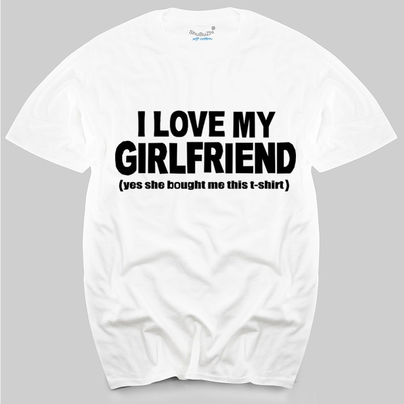 S-5XL ส่งฟรี เสื้อยืด ผ้าฝ้าย พิมพ์ลาย I love my girlfriend แฟชั่นฤดูร้อน สําหรับผู้ชาย และผู้หญิง T-shirt